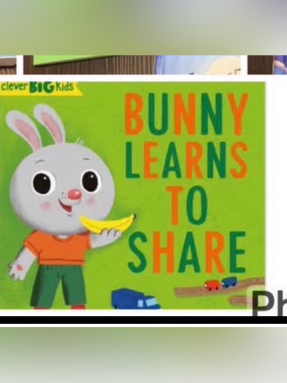 Bunny Learns to Share Children's Board Book - Green